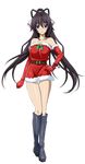  black_footwear black_hair boots full_body highres holly infinite_stratos knee_boots long_hair looking_at_viewer ponytail purple_eyes shinonono_houki smile solo transparent_background 
