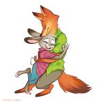  2016 anthro canine digital_media_(artwork) disney duo female fox fur hi_res ikimaru judy_hopps lagomorph male mammal nick_wilde rabbit zootopia 