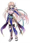  aqua_eyes armor blonde_hair full_body long_hair sheath sheathed shouna_mitsuishi simple_background sketch solo sword thighhighs weapon 