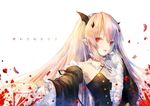  blood choker drink krul_tepes mio_(pixiv6572033) owari_no_seraph pointed_ears red_eyes vampire white_hair 