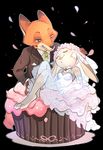  2016 anthro bride buckteeth canine clothing cute digital_media_(artwork) disney duo female fox fur grey_fur groom hi_res judy_hopps lagomorph long_ears male mammal nick_wilde orange_fur rabbit siam貝 teeth zootopia 