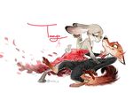  2016 anthro canine digital_media_(artwork) disney duo female fox fur ganym0 grey_fur hi_res judy_hopps lagomorph mammal nick_wilde rabbit zootopia 