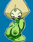  alien anthro big_breasts breasts female gem_(species) hair humanoid jyto looking_at_viewer nipples not_furry nude peridot_(steven_universe) simple_background smile solo steven_universe 