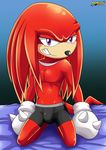  2016 bbmbbf bed bedroom blush boxers_(clothing) clothing echidna grin half-closed_eyes horny inviting knuckles_the_echidna male mammal mobius_unleashed monotreme muscular palcomix palcomix_vip penile_bulge sonic_(series) underwear 