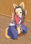  1girl anba_no_nobu animal_ears between_legs blue_pants blush braid brown_eyes cat_ears embarrassed fake_animal_ears female flat_chest forehead full_body gensou_suikoden gensou_suikoden_iv gloves hair_ornament hair_ribbon hairband hairclip half-closed_eyes hand_between_legs indoors japanese_text kneeling long_hair neck_ribbon noa_(suikoden) nose_blush open_mouth pants paw_gloves paw_shoes paws peeing peeing_self puddle red_neckwear red_ribbon ribbon shiny shiny_hair shirt shoes single_braid solo steam talking tied_hair translation_request v_arms wet wet_clothes white_shirt yellow_footwear yellow_hairband 