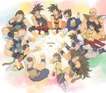  armband armor ayo_(isy8800) bad_id bad_pixiv_id bald bardock beer beer_mug black_eyes black_hair boots broly brown_hair clenched_hand closed_eyes cup dated dougi dragon_ball dragon_ball_z drinking_glass eating facial_hair facial_scar food food_in_mouth gine gloves head_rest holding holding_cup indian_style jewelry knee_pads kneeling leotard long_hair looking_back lying meat monkey_tail mouth_hold muscle mustache nappa neck_ring on_stomach open_mouth panbukin_(dragon_ball) raditz scar scar_on_cheek seripa short_hair sitting smile son_gokuu spiked_hair tail toast_(gesture) toma_(dragon_ball) toteppo tullece vegeta very_long_hair what_if white_footwear white_gloves widow's_peak wrist_cuffs wristband 