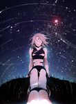  absurdres closed_eyes facial_mark forehead_mark haruno_sakura highres maoq_(simaoqing) monochrome naruto:_the_last naruto_(series) night night_sky reflection ripples sitting sky smile solo star_(sky) starry_sky water 