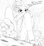  2016 anthro anthrofied barefoot black_and_white clothed clothing dialogue english_text equine feet female foot_fetish friendship_is_magic hair horn humanoid_feet mammal micro monochrome my_little_pony plantigrade pussy rarity_(mlp) sitting soles text unicorn xtreme7 