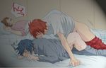 3boys anal bed blush character_request ichinose_tokiya ittoki_otoya jinguuji_ren male_focus multiple_boys sex sleeping stealth_sex undressing uta_no_prince-sama wince yaoi 