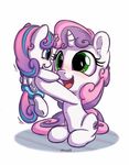  blue_eyes bobdude0 equine flurry_heart_(mlp) friendship_is_magic green_eyes hair heart_attack_warning horn horse mammal multicolored_hair my_little_pony pink_hair pony sweetie_belle_(mlp) unicorn winged_unicorn wings 