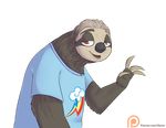  2016 alasou alpha_channel anthro disney flash_(zootopia) hi_res looking_at_viewer male mammal my_little_pony patreon simple_background sloth solo transparent_background zootopia 