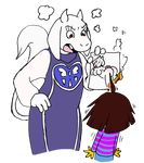  androgynous angry burning child_drawing doodletank drawing fire frisk_(undertale) goat_girl hand_on_hip nude pornography red_eyes scared shirt shouting striped striped_shirt toriel undertale 