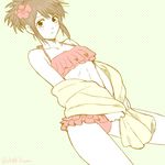  1girl 3mm bikini blush brown_hair gintama ponytail shimura_tae solo 