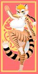  anthro big_breasts breasts chinese_clothing chinese_dress claws clothing dress feline female hair hoshime huge_breasts jiggle mammal orange_eyes orange_hair smut-valerian solo tiger 