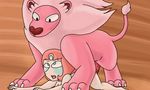  2016 alien all_fours bestiality betlv big_dom_small_sub blue_eyes blush breasts brown_background claws digital_media_(artwork) doggystyle duo erection feline female female_on_feral feral from_behind_position fur gem gem_(species) hair hi_res humanoid lion lion_(steven_universe) looking_up male male/female mammal mane nude open_mouth orange_hair pale_skin pearl_(steven_universe) penetration penis pink_fur pussy_juice sex simple_background size_difference steven_universe tongue tongue_out vaginal vaginal_penetration white_skin wide_eyed 