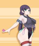  1girl breasts condom_packet_strip condom_wrapper cum h_aipom large_breasts love_live!_school_idol_project toujou_nozomi used_condom 