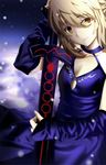  artoria_pendragon_(all) bad_id bad_pixiv_id blonde_hair breasts cleavage dark_excalibur fate/grand_order fate/stay_night fate_(series) paperfinger saber_alter small_breasts solo type-moon yellow_eyes 