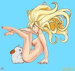  blonde_hair blue_eyes breasts cunnilingus duo female hair hi_res horn human janna_(lol) league_of_legends male mammal nipples nude oral pointy_ears poro scorchingnova sex size_difference vaginal video_games 