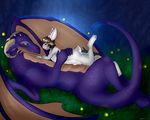  ambiguous_gender cuddling cute dragon hug lagomorph lying male mammal nautilusta rabbit romantic_couple rosgorn_(character) 