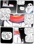  aftertale animated_skeleton blood bone clothed clothing comic dialogue english_text geno_sans_(aftertale)_(character) loverofpiggies male not_furry sans_(undertale) scarf skeleton text undead undertale video_games wounded 
