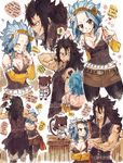  1boy 1girl fairy_tail gajeel_redfox levy_mcgarden pantherlily rusky 