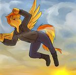  anthro clothed clothing equine female flying friendship_is_magic glacierclear mammal my_little_pony pegasus smile solo spitfire_(mlp) wings wonderbolts_(mlp) 