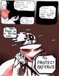  aftertale animated_skeleton blood bone clothed clothing comic dialogue english_text geno_sans_(aftertale)_(character) loverofpiggies male not_furry scarf skeleton text undead undertale video_games wounded 