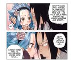  1boy 1girl blush comic fairy_tail gajeel_redfox levy_mcgarden rusky 