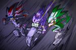  beak blaze_the_cat clothed clothing eulipotyphlan female ghen_(artist) hedgehog jet_the_hawk male mammal shadow_the_hedgehog simple_background smile sonic_(series) sonic_riders video_games 