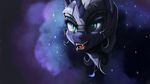  2016 abstract_background armor blue_eyes blue_fur blue_hair equine fangs female feral friendship_is_magic fur hair helmet hi_res horn jewelry mammal my_little_pony necklace nightmare_moon_(mlp) open_mouth paperdrop portrait princess_luna_(mlp) slit_pupils solo winged_unicorn wings 