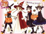  2girls black_cat black_footwear black_hair black_pants black_shorts blonde_hair blue_eyes braid brown_eyes bunny candy candy_cane cat chocolate closed_mouth coat cookie cupcake dress eyebrows_visible_through_hair food full_body gakuen_alice halloween hat higuchi_tachibana holding holding_pumpkin hyuuga_natsume imai_hotaru jack-o'-lantern jpeg_artifacts lollipop looking_at_viewer multiple_boys multiple_girls nogi_ruka non-web_source open_mouth pants pumpkin ribbon sakura_mikan shoes shorts smile swirl_lollipop text_focus trick_or_treat walking wallpaper white_dress white_footwear witch_hat 