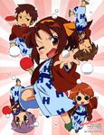  absurdres achakura asahina_mikuru asakura_ryouko bath_yukata blue_hair brown_eyes brown_hair chibi closed_eyes hairband hanten_(clothes) highres japanese_clothes kimono koizumi_itsuki kyon long_hair multiple_girls nagato_yuki non-web_source one_eye_closed orange_hair orange_hairband paddle purple_hair short_hair suzumiya_haruhi suzumiya_haruhi-chan_no_yuuutsu suzumiya_haruhi_no_yuuutsu table_tennis table_tennis_paddle takemoto_yasuhiro yukata 