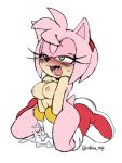  ahegao amy_rose blush boots bracelet breasts clothing coolblue eulipotyphlan excessive_pussy_juice female footwear gloves hairband half-closed_eyes hedgehog jewelry kneeling line_art looking_pleasured mammal masturbation mostly_nude navel nipples simple_background sketch solo sonic_(series) sweat toony vaginal vaginal_masturbation white_background 
