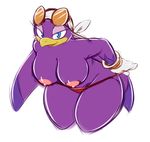  anthro averyshadydolphin avian big_breasts bird breasts clothed clothing female looking_at_viewer solo sonic_(series) sonic_riders thick_thighs wave_the_swallow wide_hips 