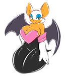  anthro averyshadydolphin bat big_breasts breasts cleavage clothed clothing female hi_res looking_at_viewer mammal rouge_the_bat solo sonic_(series) thick_thighs wide_hips 