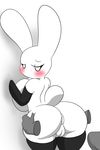  2016 anus big_breasts blush breasts crossgender female invalid_tag kirbot12 lagomorph looking_back mammal plump_labia presenting puffy_anus pussy rabbit rakugaki scribbles sketch 