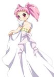  backless_dress backless_outfit bad_id bad_pixiv_id bare_back bishoujo_senshi_sailor_moon chibi_usa clothes_grab crescent double_bun dress facial_mark forehead_mark looking_back pink_eyes pink_hair small_lady_serenity solo twintails white_dress yupachi 