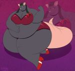  4_fingers anthro braided_hair breasts cleavage clothed clothing female footwear hair high_heels lingerie mammal obese obese_female overweight overweight_female rat robthehoopedchipmunk rodent shoes smile 
