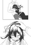  1girl :d absurdres burn_scar closed_eyes comic dorei_to_no_seikatsu_~teaching_feeling~ dress faceless faceless_male glomp greyscale hair_ornament hair_ribbon hairclip hand_on_another's_head happy happy_tears highres hitsuji_(sangitanmeka) hug monochrome open_mouth petting ponytail ribbon scar silent_comic smile sylvie_(dorei_to_no_seikatsu) tears 