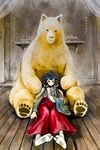  bear cellphone commentary_request hakama illustica_phantom japanese_clothes kumai_natsu kumamiko phone red_hakama 