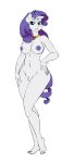  &lt;3 areola blue_eyes blue_eyeshadow breasts equine eyeshadow female friendship_is_magic hair horn jewelry makeup mammal my_little_pony neckalce necklace nipples nude pia-sama pose purple_hair pussy rarity_(mlp) simple_background unicorn white_background wide_hips 