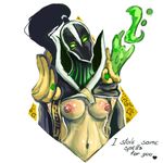  &lt;3 breasts dota english_text female half_naked magic_user rubick staff text video_games 