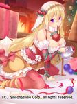  christmas cleavage dress kokka_han thighhighs 