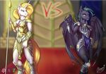  2016 anthro armor big_breasts breasts clothed clothing equine fan_character female friendship_is_magic hair horn horse mammal my_little_pony pegasus pony reaper3d unicorn weapon wings 