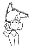  anthro areola big_breasts breasts clothed clothing erect_nipples feline female hair huge_breasts lynx mammal monochrome nicole_the_lynx nipples norithics panties ponytail smile solo sonic_(series) topless underwear 