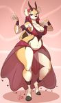  2016 antelope anthro armpits belly_dancer big_breasts breasts brown_eyes cleavage clothed clothing ear_piercing female gazelle hi_res jaeh looking_at_viewer mammal midriff navel piercing skimpy slightly_chubby solo tattoo thick_thighs wide_hips 