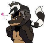  &lt;3 anthro canine doberman dog love male male/male mammal piggy_back raccoon romantic_couple saburo_(character) simple_background smile vitally_(character) 
