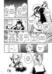  2girls admiral_(kantai_collection) comic english greyscale hard_translated hug kantai_collection long_hair monochrome multiple_girls nagato_(kantai_collection) tapping watarai_keiji yuubari_(kantai_collection) 