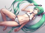  aqua_eyes aqua_hair barefoot bikini flat_chest hatsune_miku loli long_hair mool navel swimsuit twintails vocaloid waifu2x 