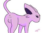  anus backsack balls edit eeveelution espeon feline feral fur kyoushiro looking_at_viewer male mammal nintendo pink_fur pok&eacute;mon raised_tail solo video_games 